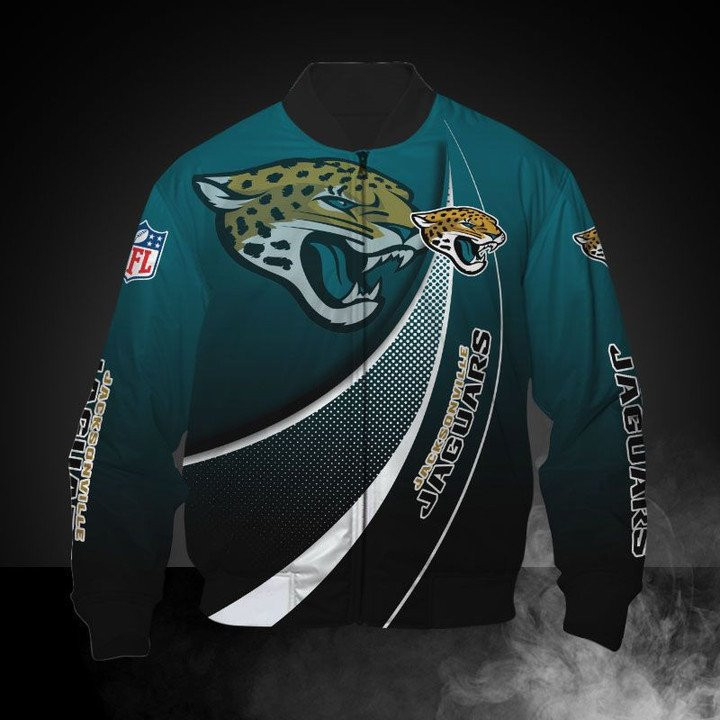 Jacksonville Jaguars Teal Black Bomber Jacket V3
