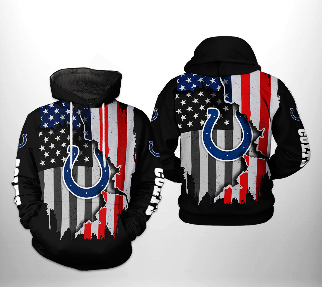 Indianapolis Colts US Flag Team 3D All Over Print Hoodie & Zip Hoodie