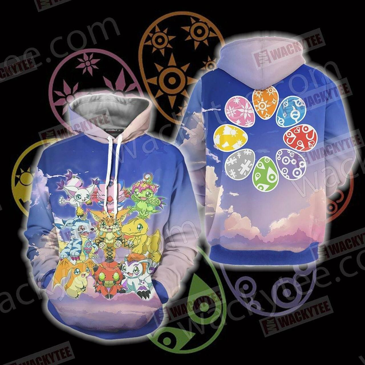 Digimon Eggs Unisex 3D All Over Print Hoodie & Zip Hoodie