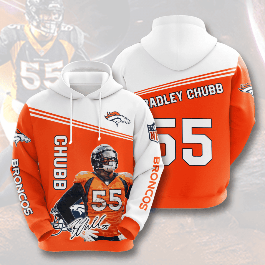 Bradley Chubb Denver Broncos 3D All Over Print Hoodie & Zip Hoodie