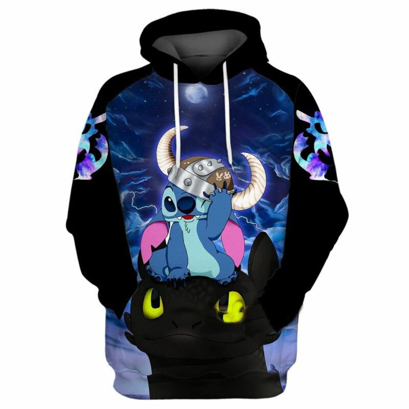 Stitch And Toothless Dragon Httyd 3d Hoodie Zip Hoodie