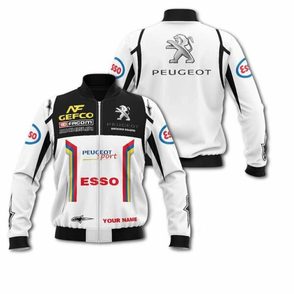 Personalized Esso Peugeot Sport Racing Gefco Bomber Jacket 848 130
