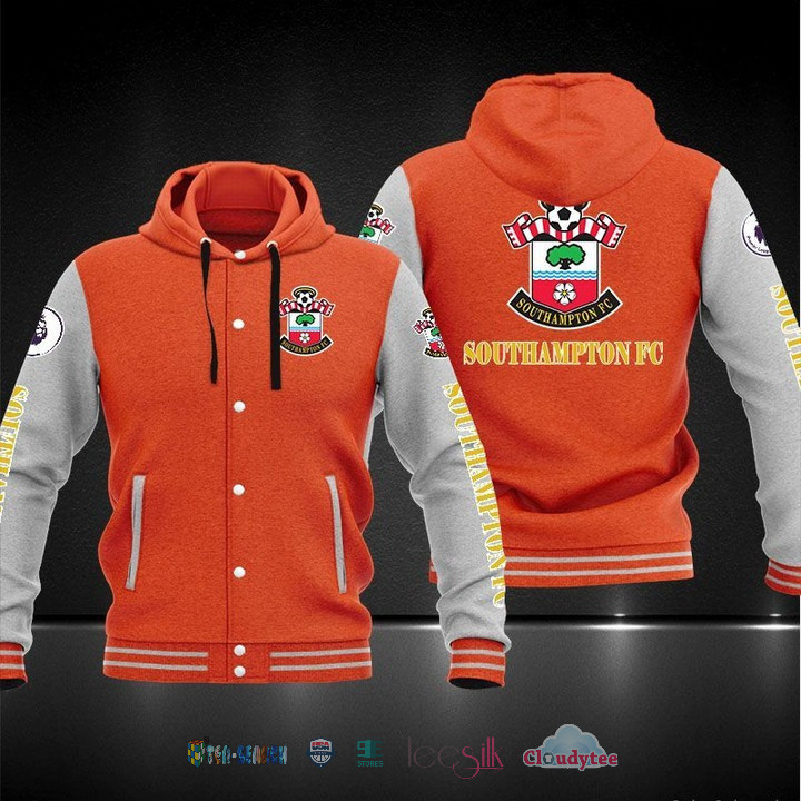 Southampton FC Orange Gray Baseball Jacket