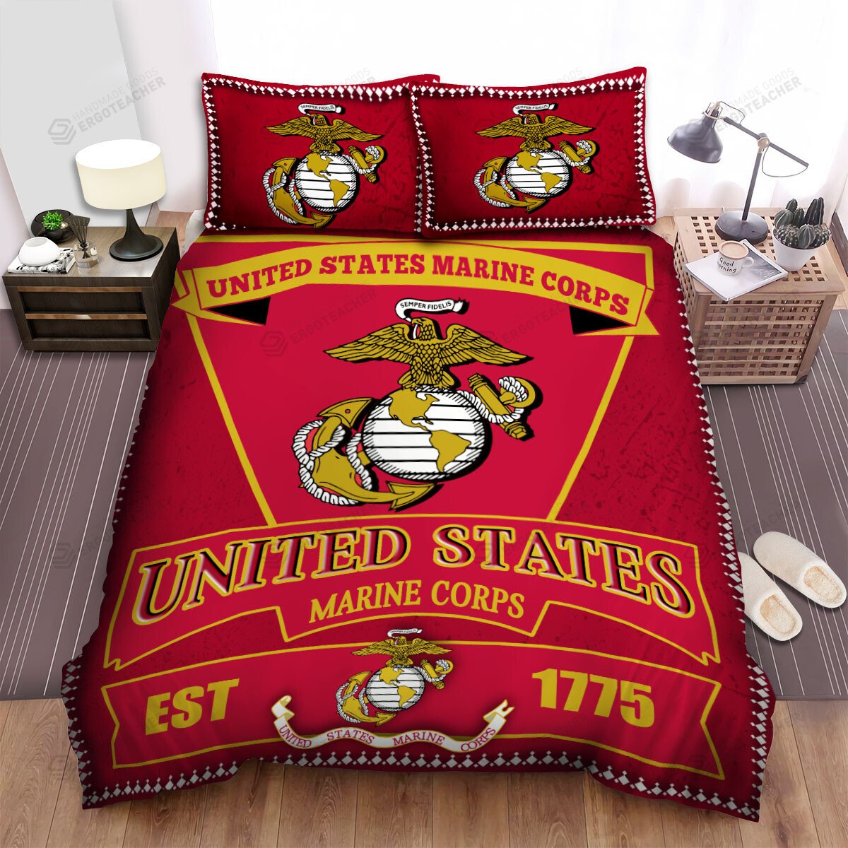 Veteran Bedding Set United States Marine Corps Est 1775 Duvet Covers
