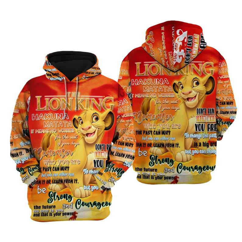 The Lion King Cartoon, Quotes, Simba Lion King Punk Words Pattern All Over Print Hoodie, Zip Hoodie