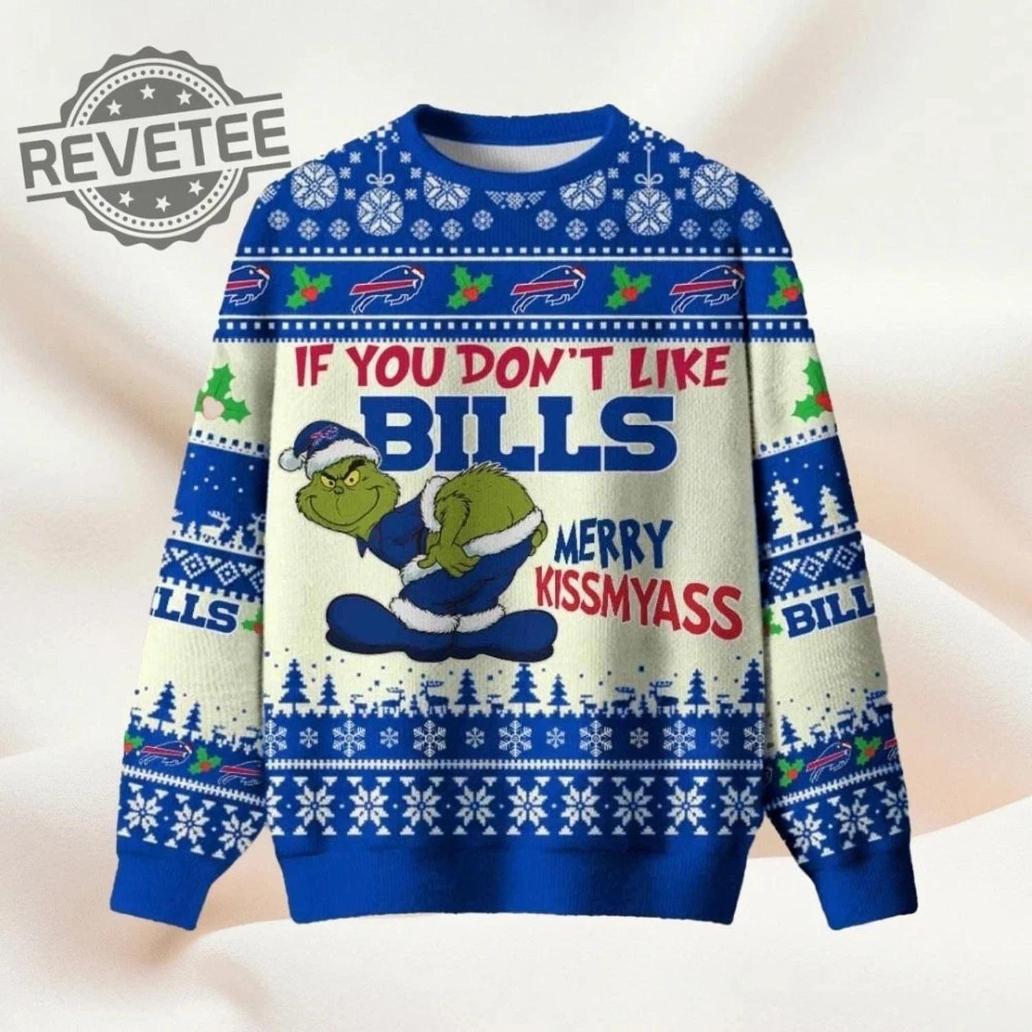 Buffalo Grinch If You Dont Like Bills Merry Kissmyass Ugly Christmas Sweater