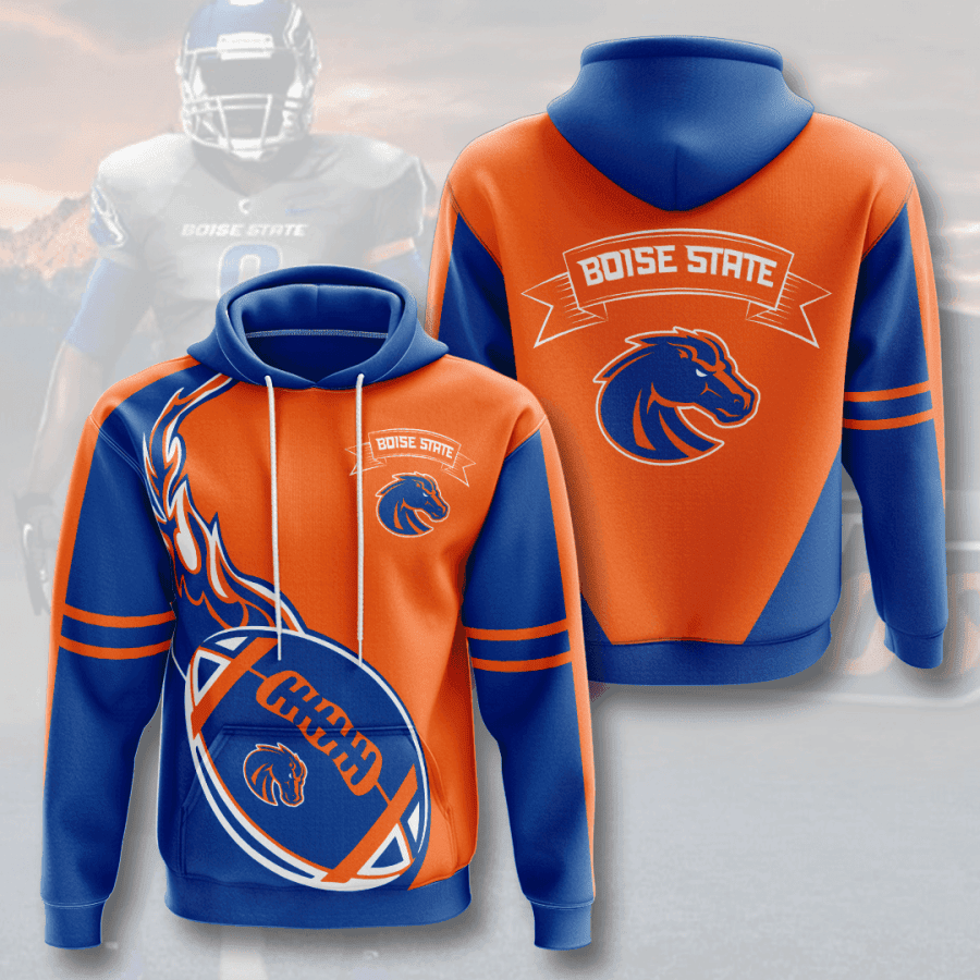 Boise State Broncos Orange Blue 3D All Over Print Hoodie & Zip Hoodie