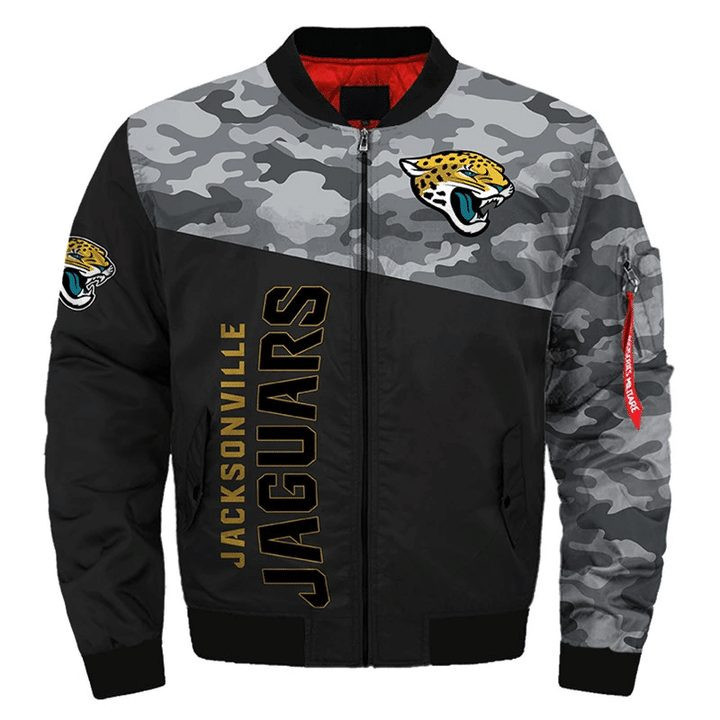 Jacksonville Jaguars Black Camo Bomber Jacket
