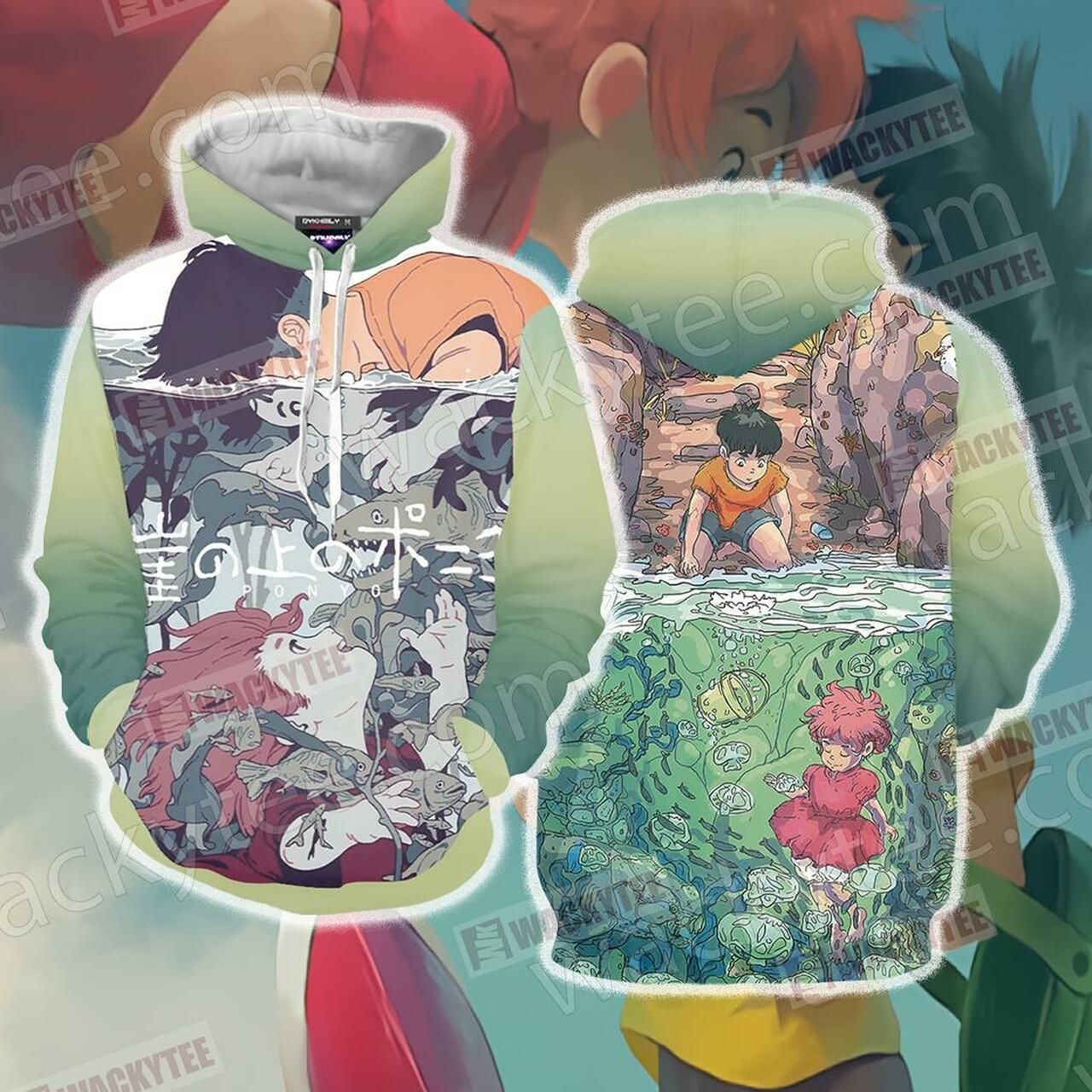 Ponyo - Ponyo And Sosuke 3D All Over Print Hoodie & Zip Hoodie