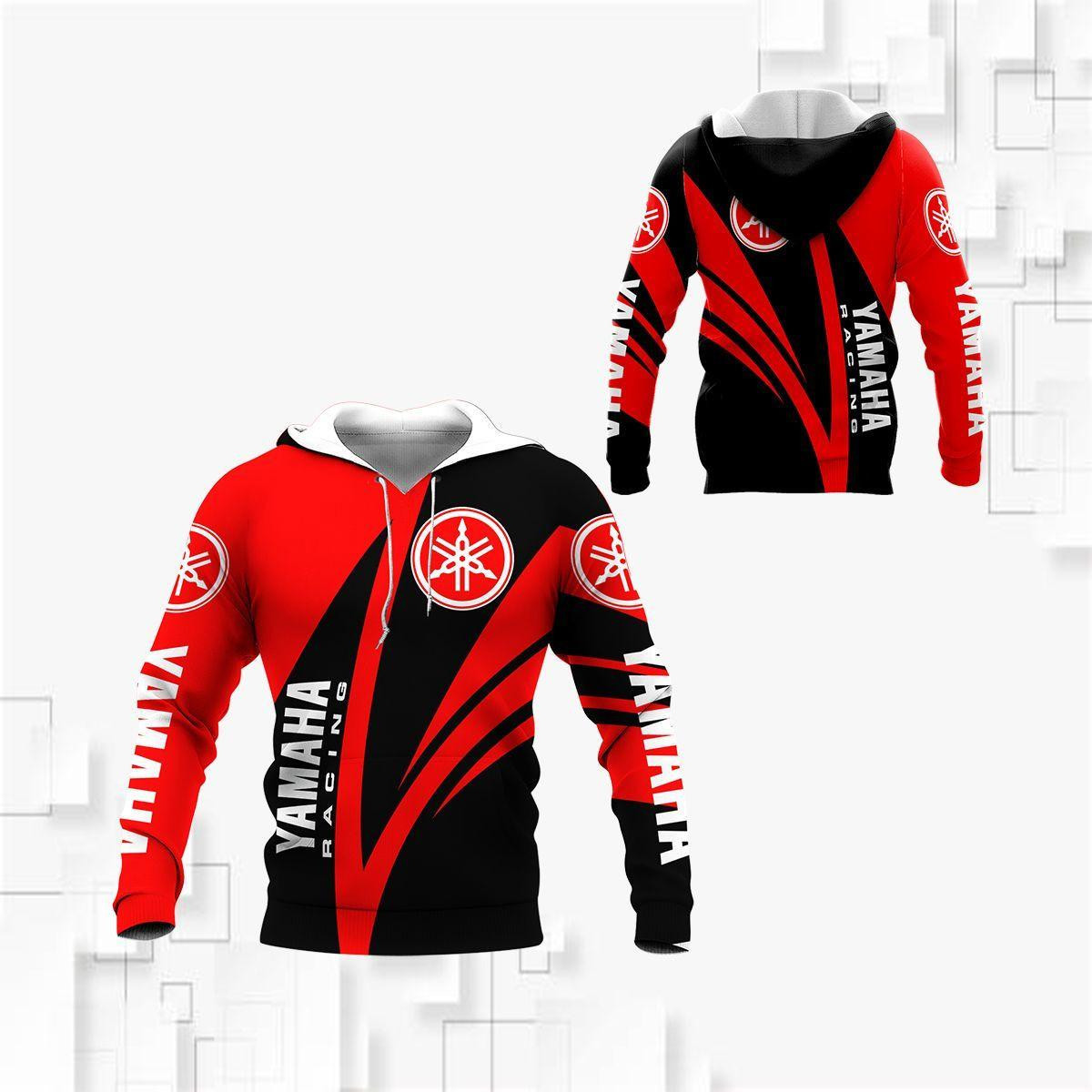 Yamaha Factory Racing Black And Red All Over Print Hoodie, Zip Hoodie 98