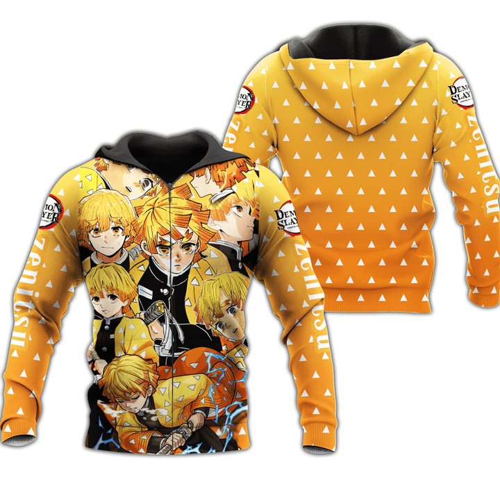 Zenitsu Demon Slayers 3d Hoodie Zip Hoodie