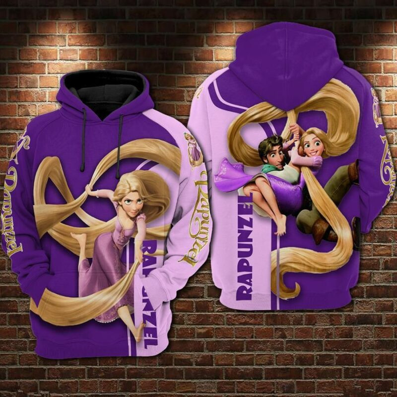 Tangled Rapunzel Movies Princess Over Print 3d Hoodie Zip Hoodie