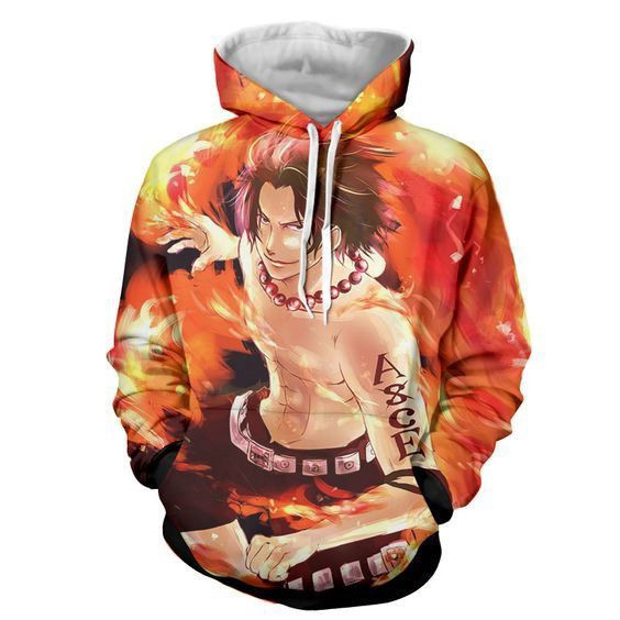 Anime One Piece Ace 3D All Over Print Hoodie & Zip Hoodie