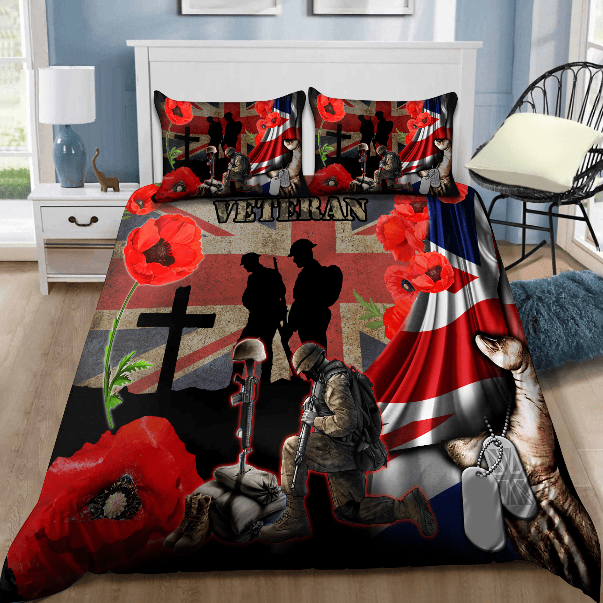 Veteran Bedding Set UK Veteran Honor The Fallen Duvet Covers