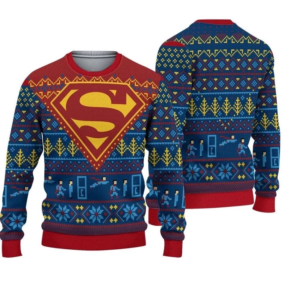 Supermans Superhero Ugly Christmas Sweater