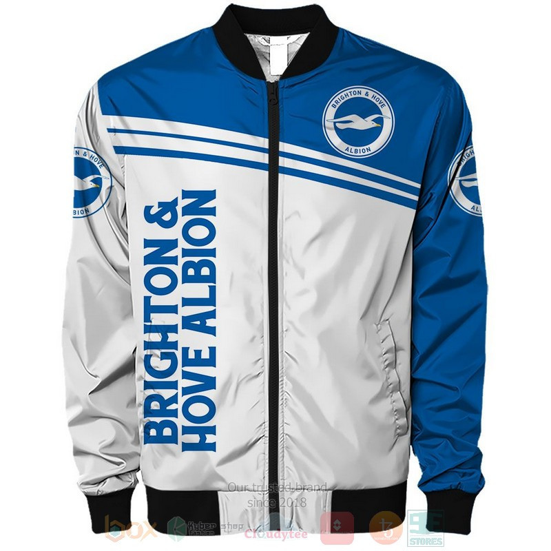 Brighton & Hove Albion FC White Blue Bomber Jacket V2