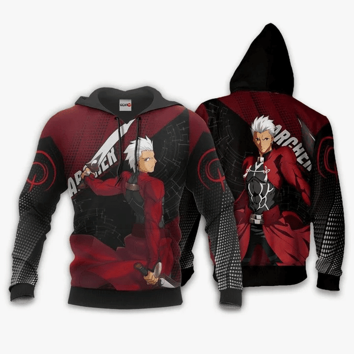 Fate Stay Night Archer 3d Hoodie Zip Hoodie