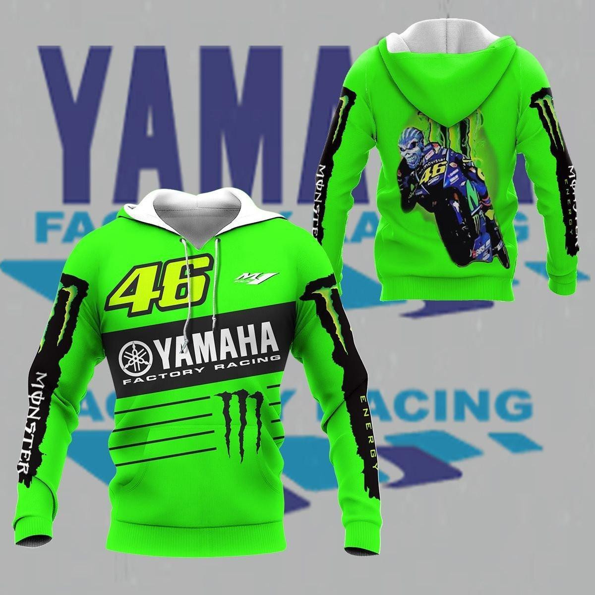 Yamaha Factory Racing Team Skull Vr46 All Over Print Hoodie, Zip Hoodie 140
