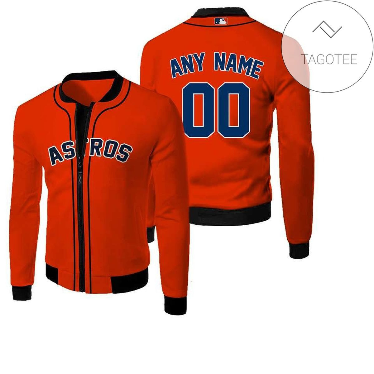 Houston Astros Custom Name Number Orange Bomber Jacket