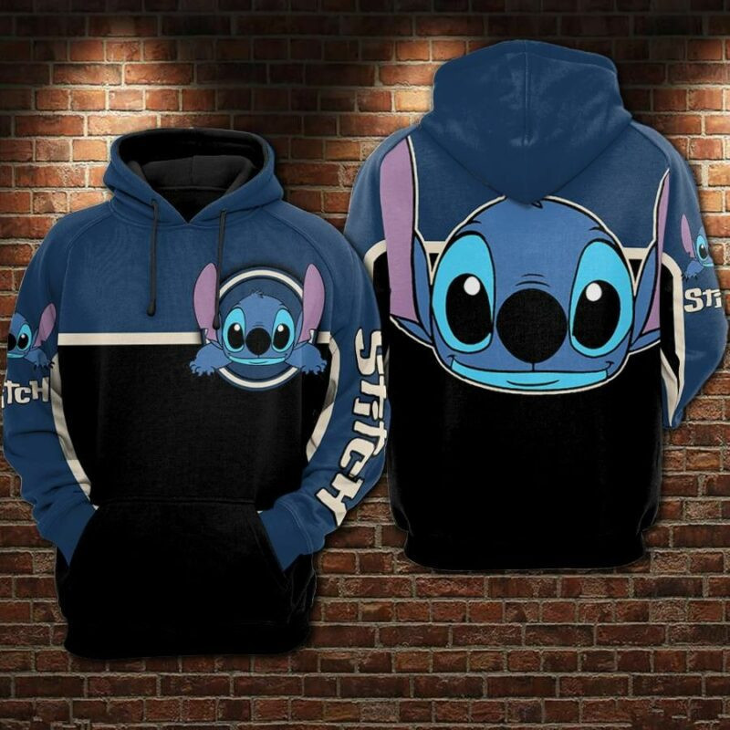 Stitch Cartoon Lilo And Stitch 5 Over Print 3d Hoodie Zip Hoodie