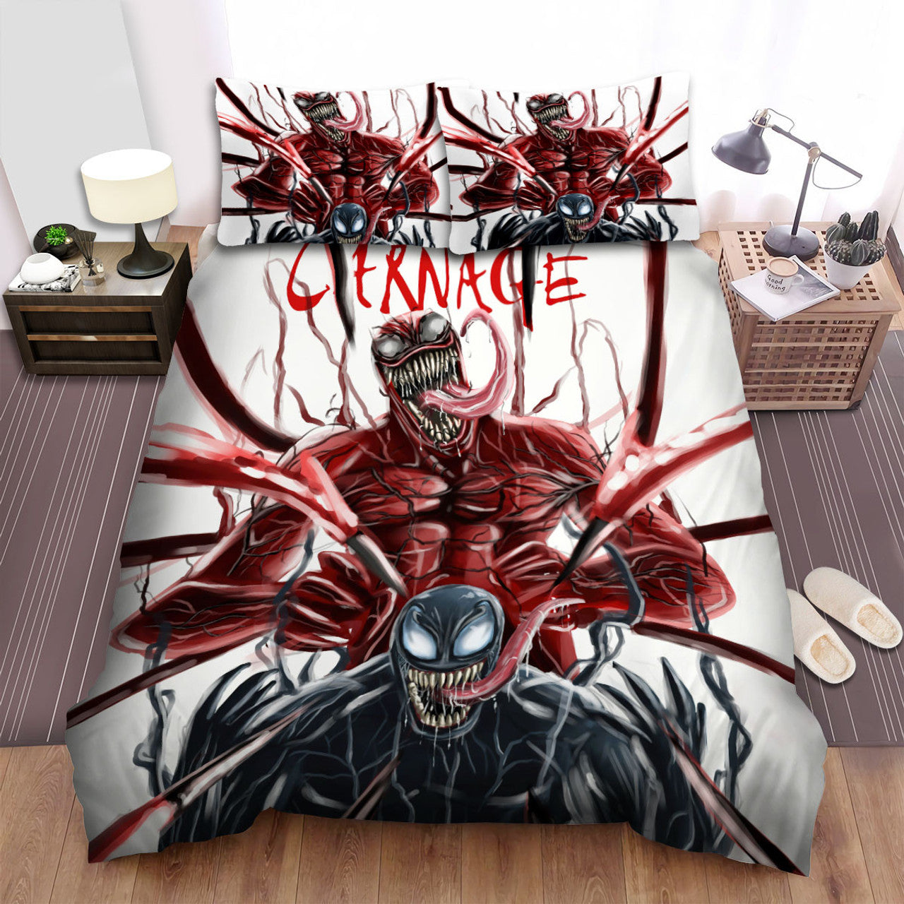 Venom Bedding Set MV Let There Be Carnage Movie Duvet Covers Black