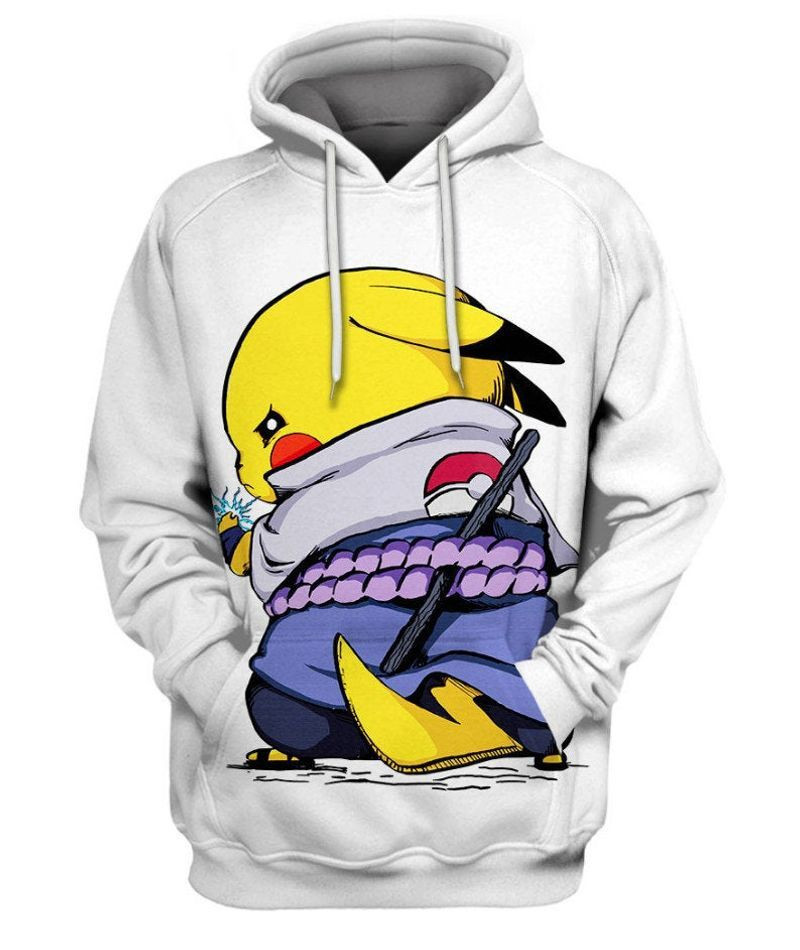 Pikachu X Sasuke Chidori Samurai 3d Hoodie Zip Hoodie