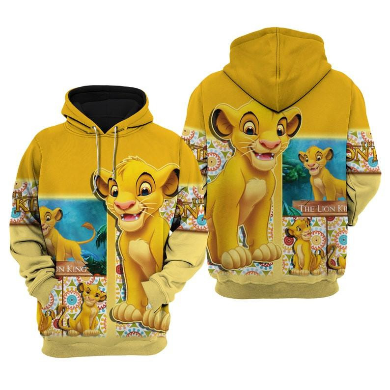Cartoon Fan Gift, Simba The Lion King All Over Print Hoodie, Zip Hoodie