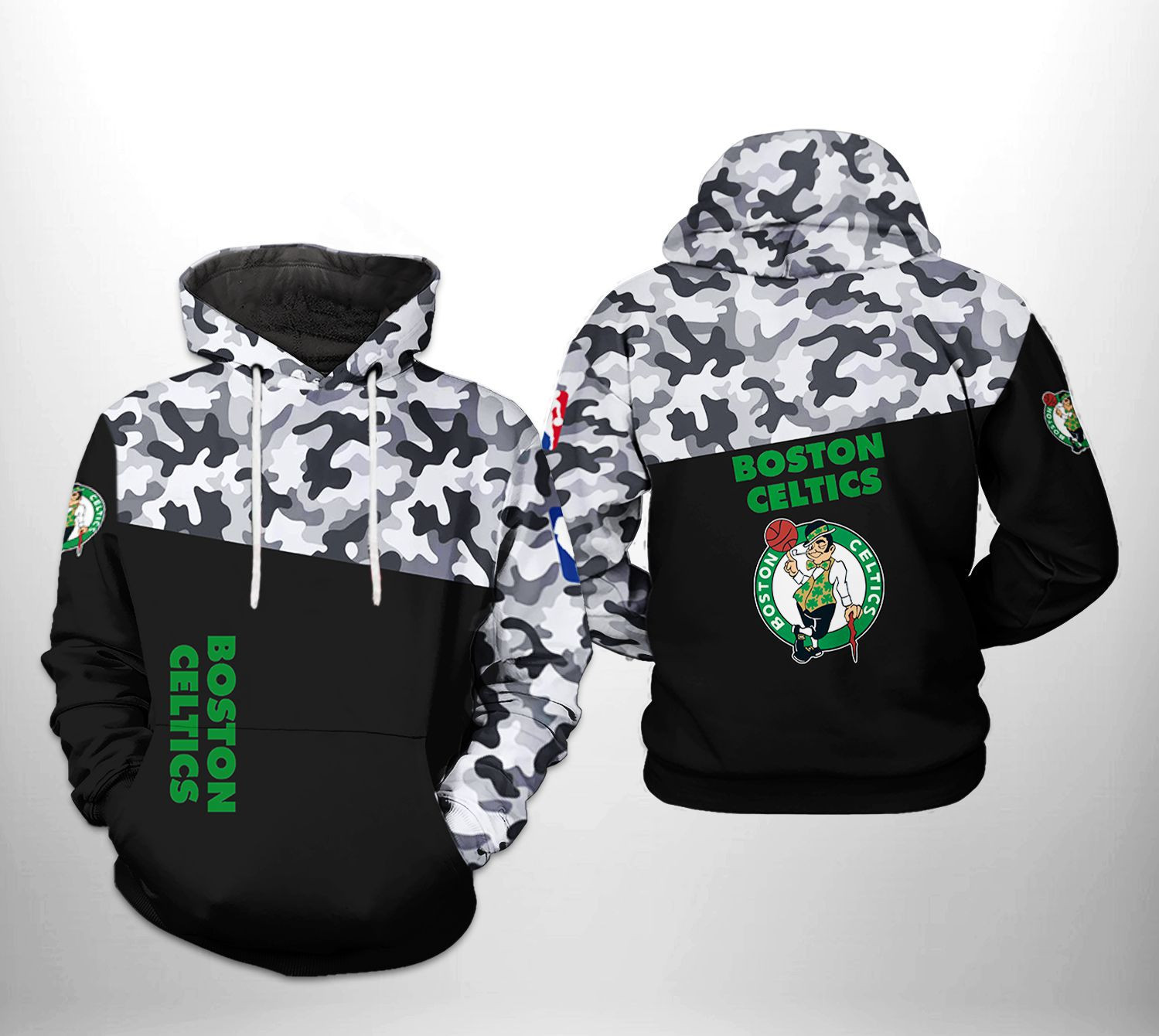 Boston Celtics Camo Veteran Team 3D All Over Print Hoodie & Zip Hoodie