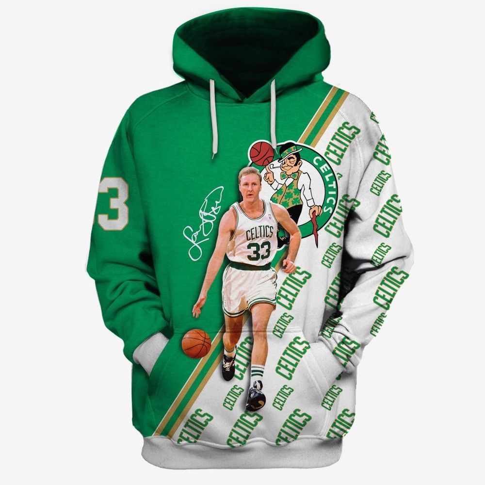 Larry Bird Celtics Team 3D All Over Print Hoodie & Zip Hoodie