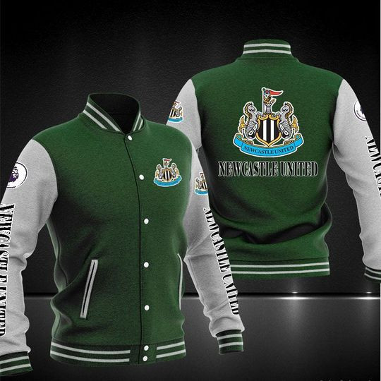 Newcastle United FC Custom Name Green Baseball Jacket