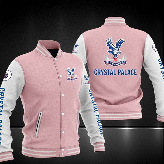 Crystal Palace FC Pink Grey Baseball Jacket