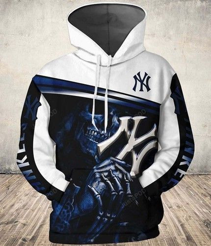 New York Yankees Skull 3D All Over Print Hoodie & Zip Hoodie