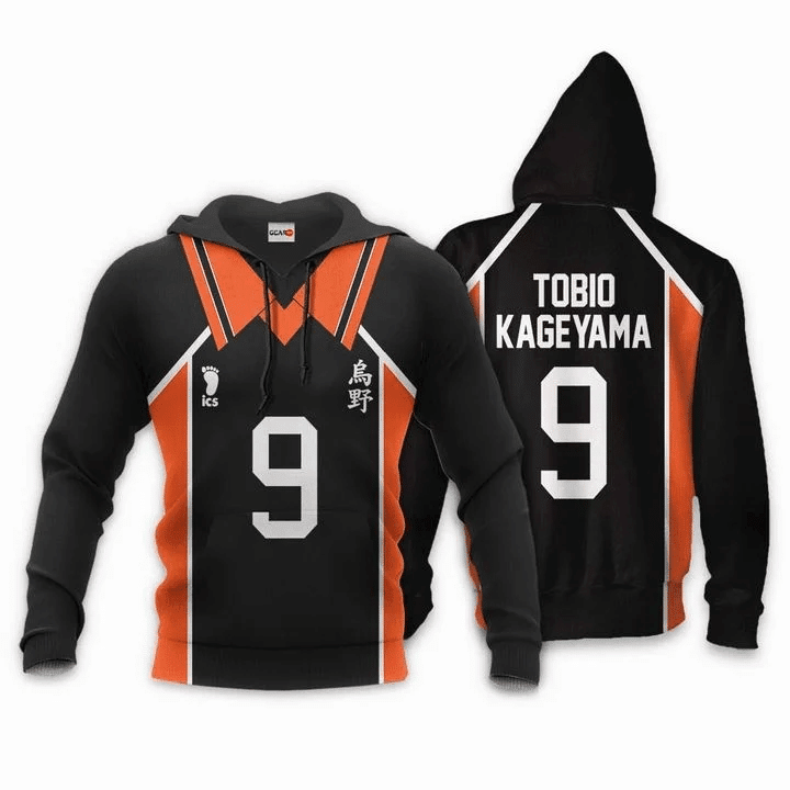 Karasuno Tobio Kageyama Haikyuu Number 9 3d Hoodie Zip Hoodie