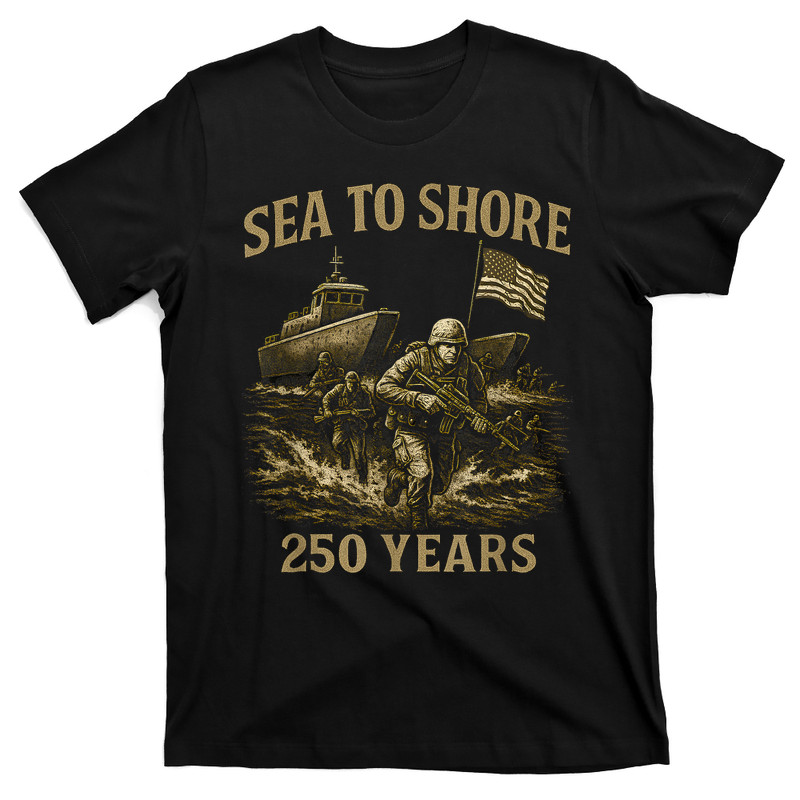 Sea To Shore 250 Years U.S. Soldiers And Amphibious Military T-Shirt