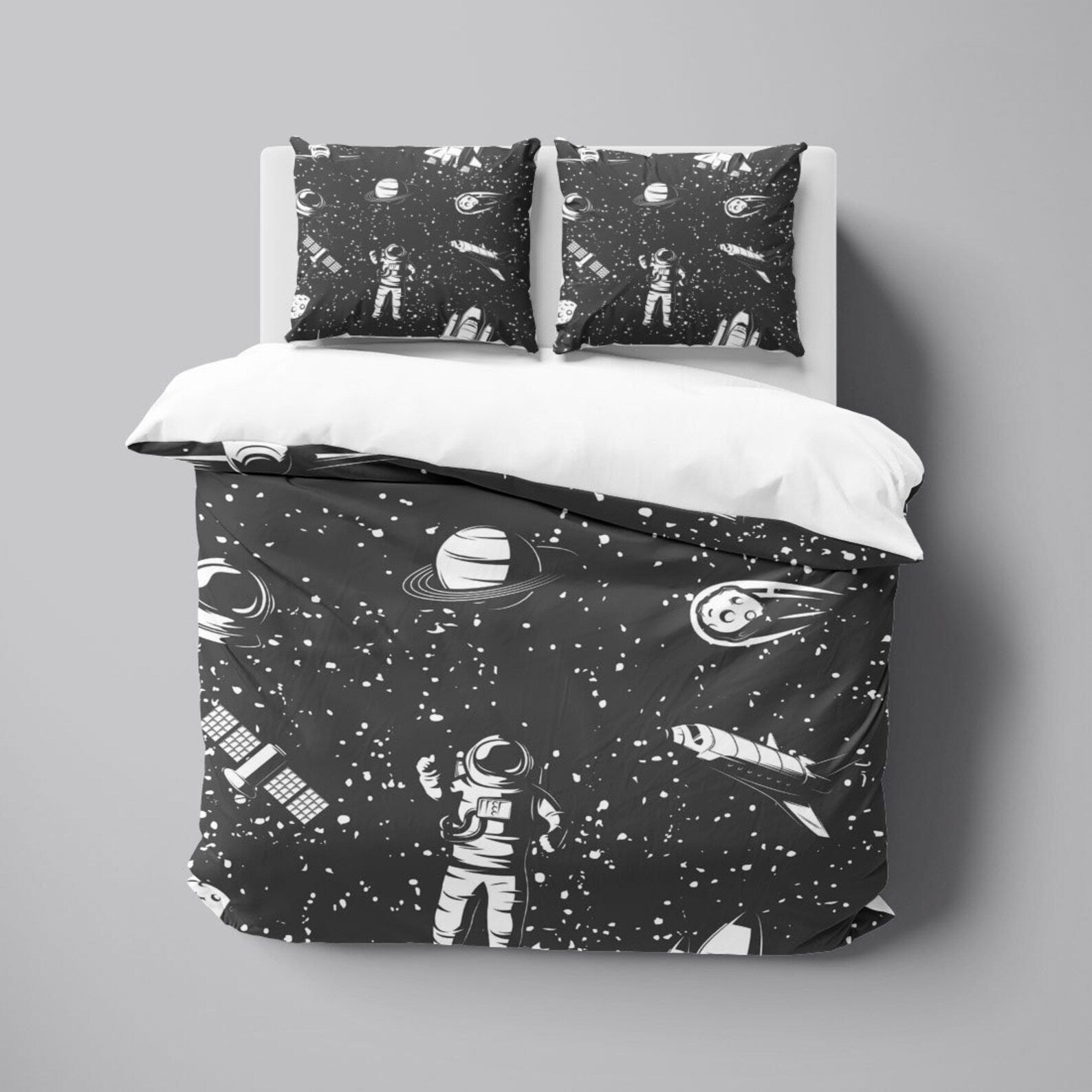 Astronaut Bedding Set Astronaut Spaceship Shooting Star Duvet Covers