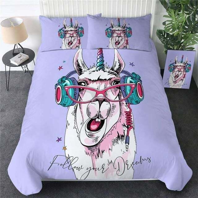 Llama Bedding Set Follow Your Dreams Llama Duvet Covers