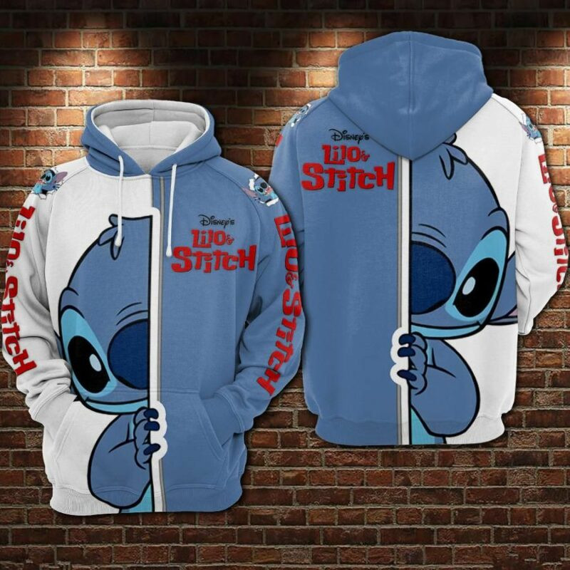 Stitch Cartoon Lilo And Stitch 6 Over Print 3d Hoodie Zip Hoodie