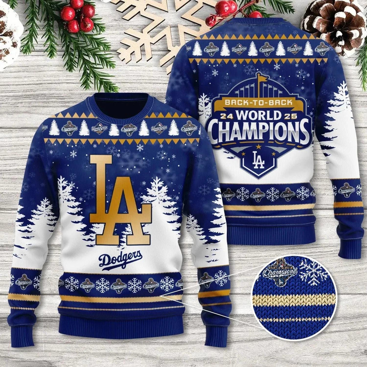 Los Angeles Dodgers World Series 2025 Ugly Christmas Sweater