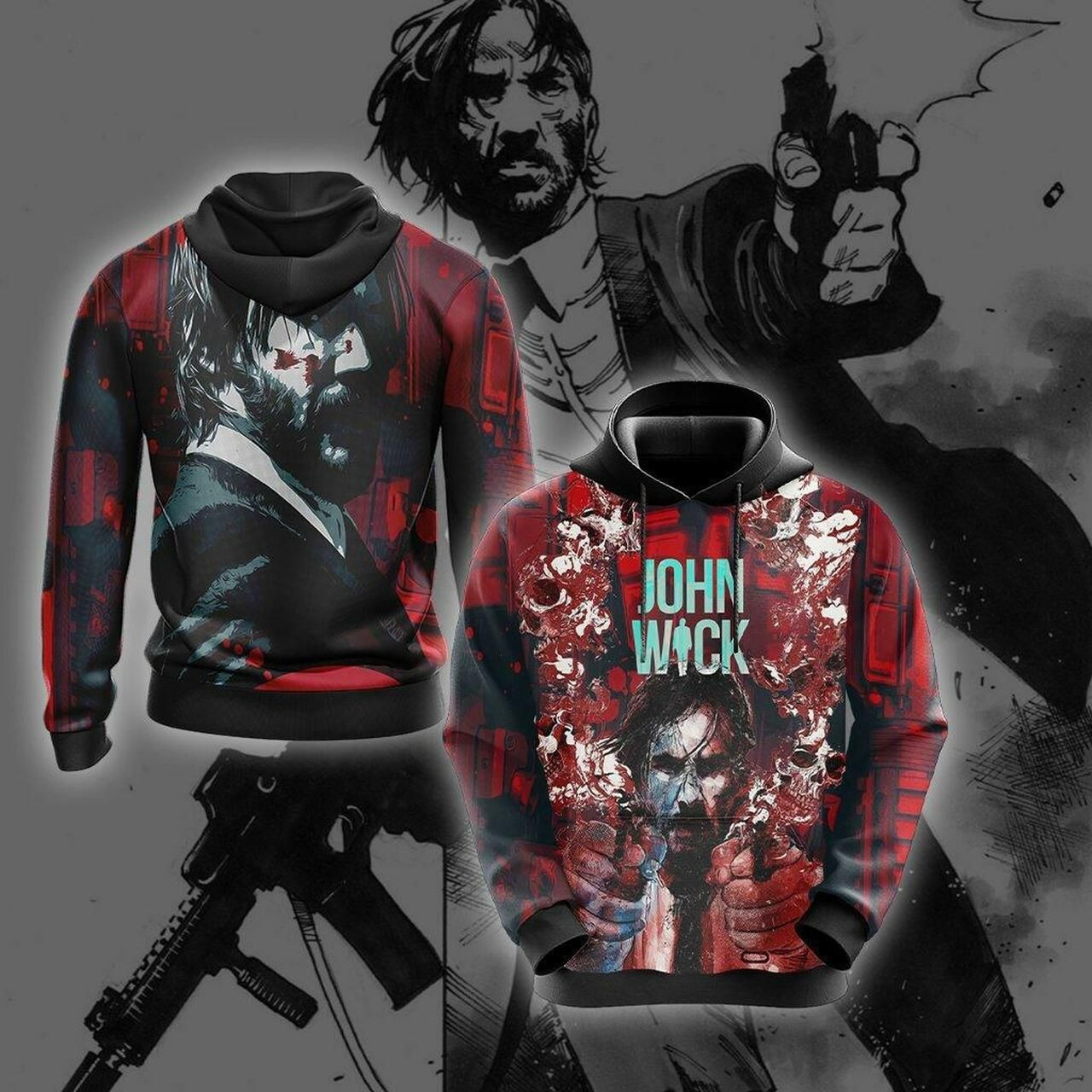 John Wick 2 Unisex 3D All Over Print Hoodie & Zip Hoodie