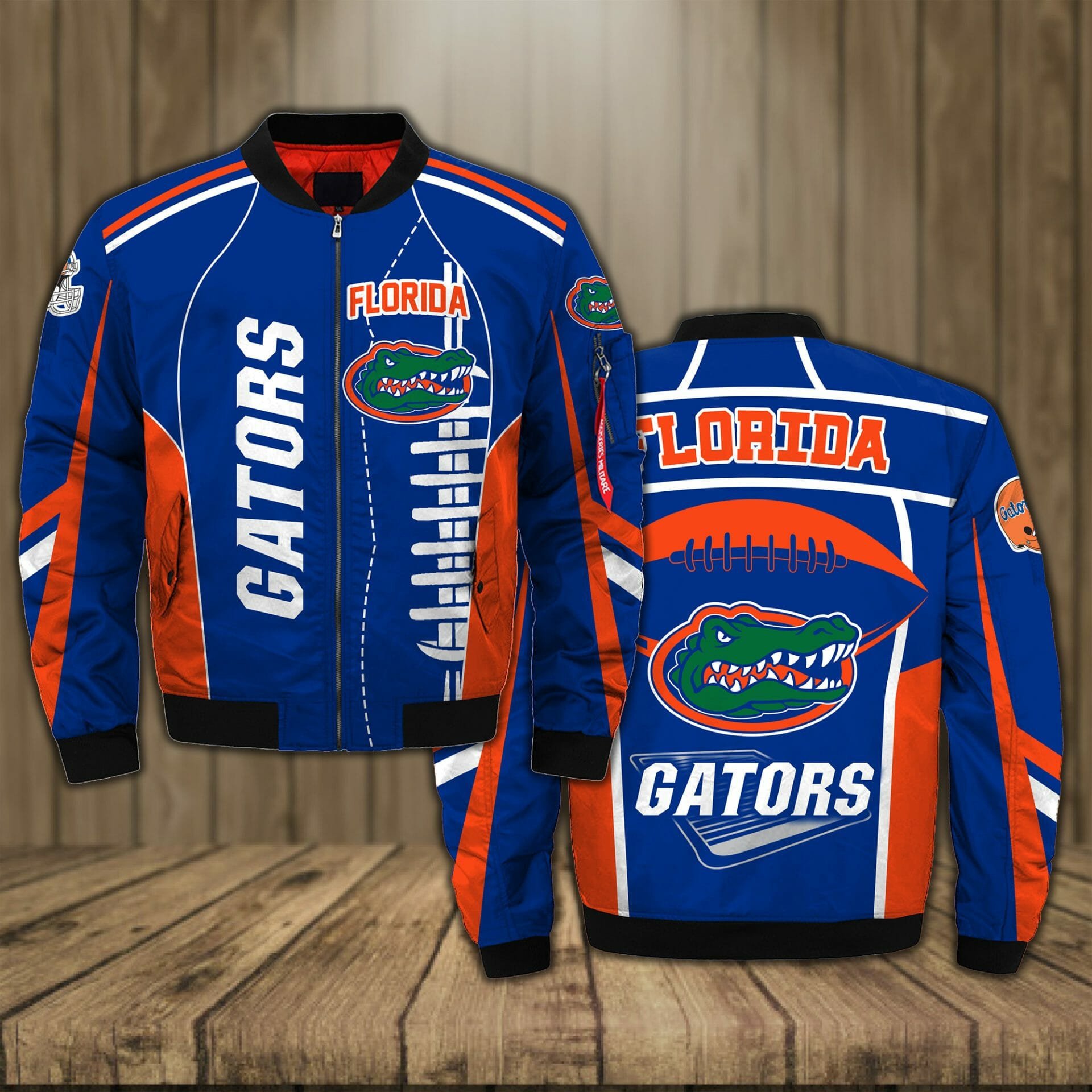 Florida Gators Blue Black Bomber Jacket V3