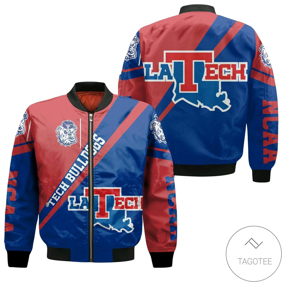 Louisiana Tech Bulldogs Cross Style Bomber Jacket