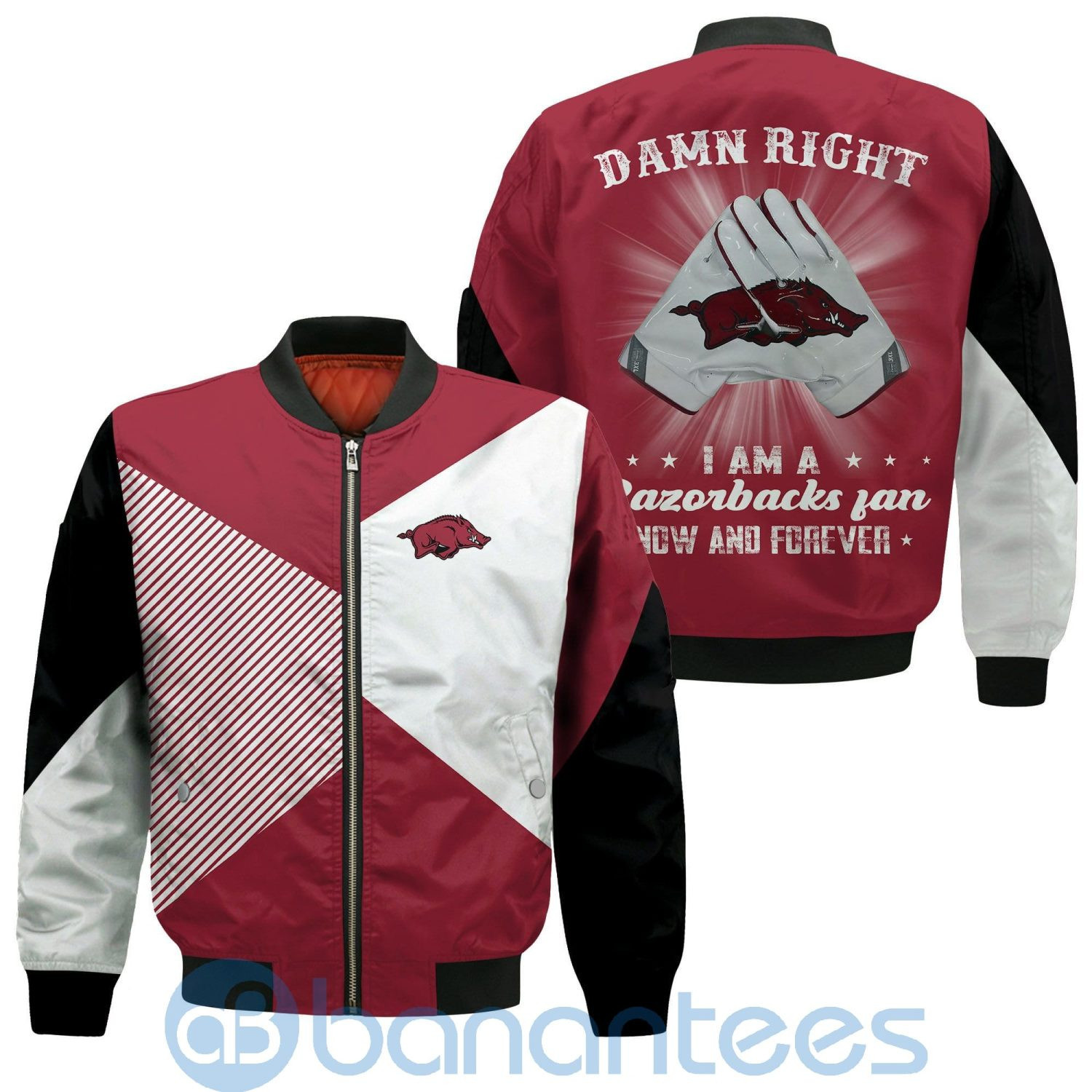 Arkansas Razorbacks Red White Bomber Jacket