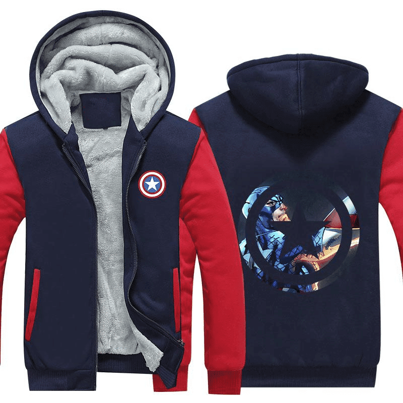 Marvel Captain America Powerful Fighting Cool Marvel Comics 1k232   Cartoon Graphic Outfits Aop Fleece Jacket