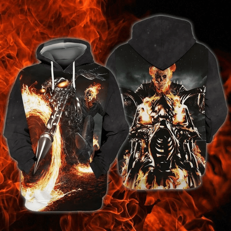 Ghost Rider Marvel Comics 3d Hoodie Zip Hoodie
