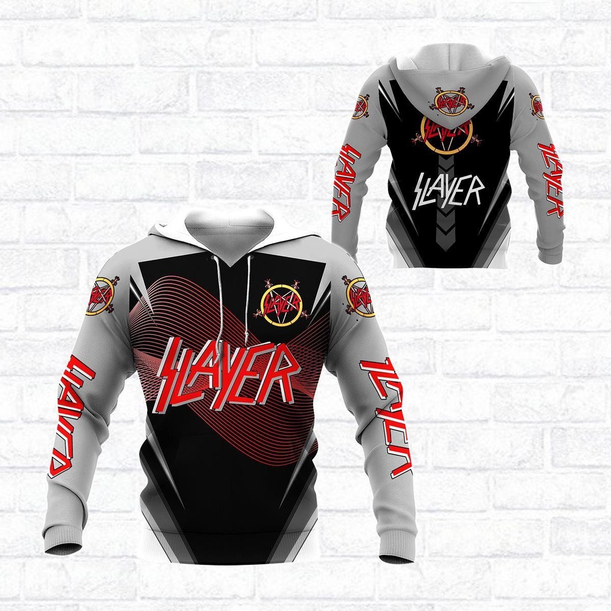 Slayer Music Band Fan Gift, Slayer Band Logo All Over Print Hoodie, Zip Hoodie 856