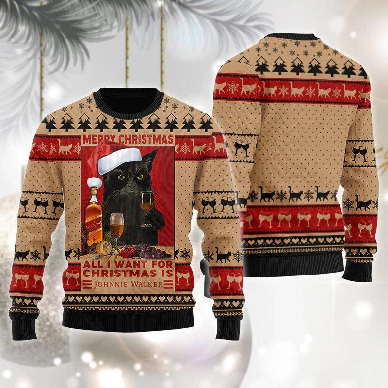 Johnnie Walker Is All I Want For Ugly Christmas Sweater