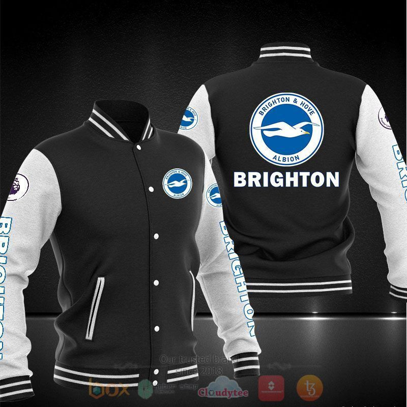 Brighton & Hove Albion FC Black Grey Baseball Jacket