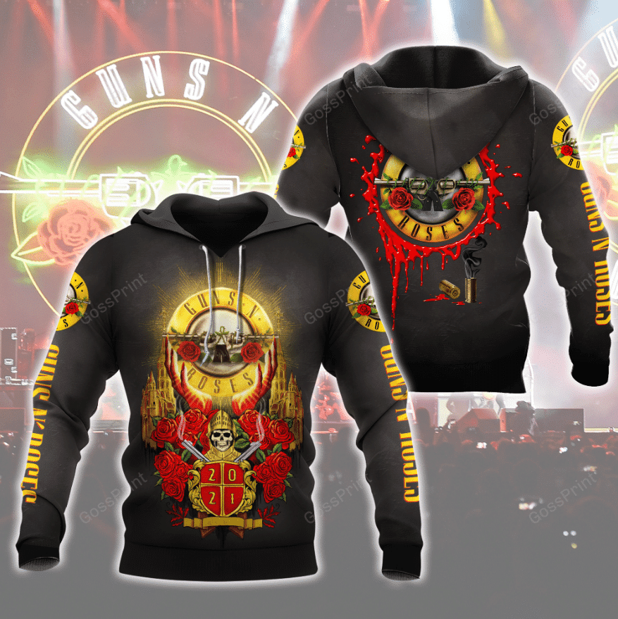 Guns N Roses Rock Band Signatures Hoodie 2