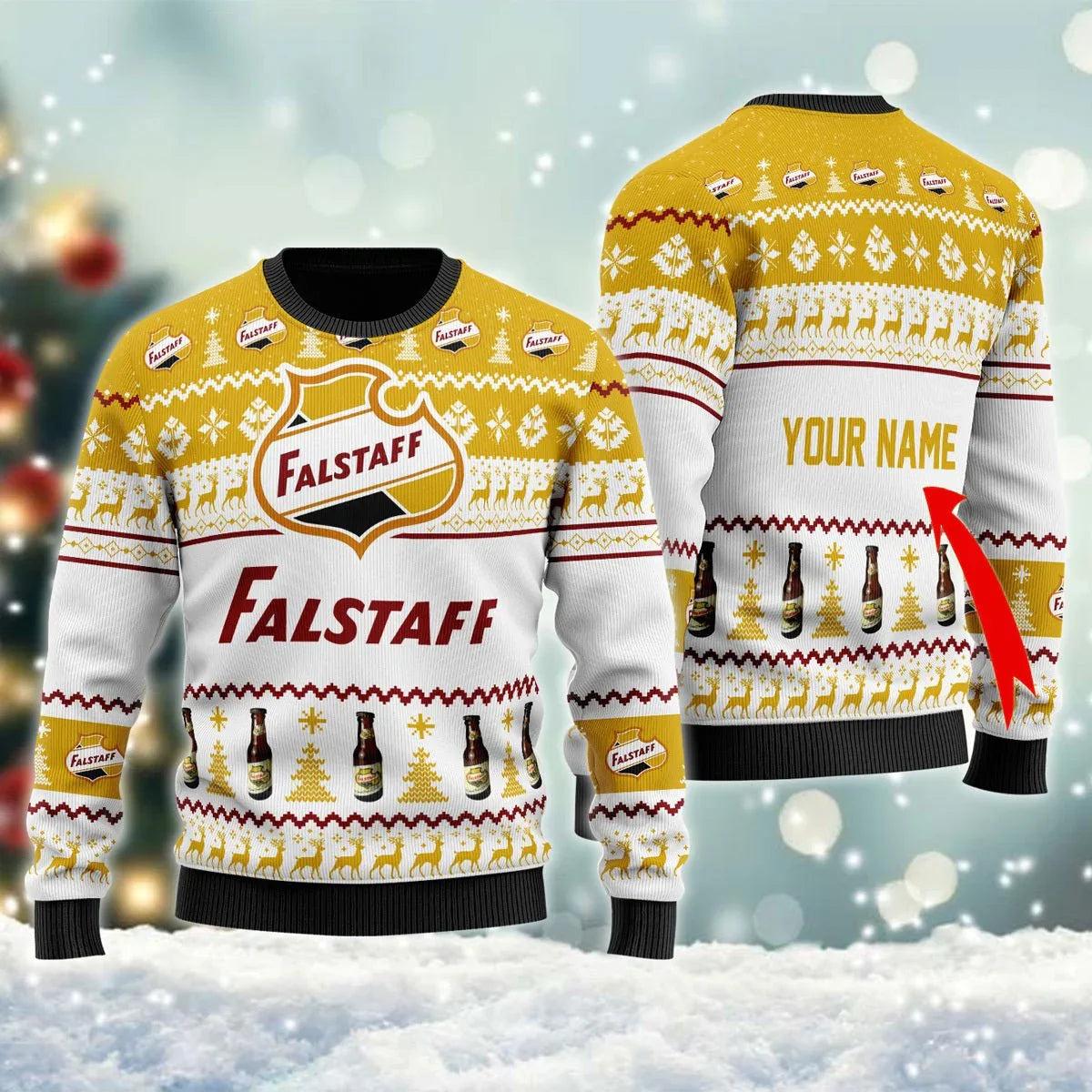Personalized Falstaff Ugly Christmas Sweater