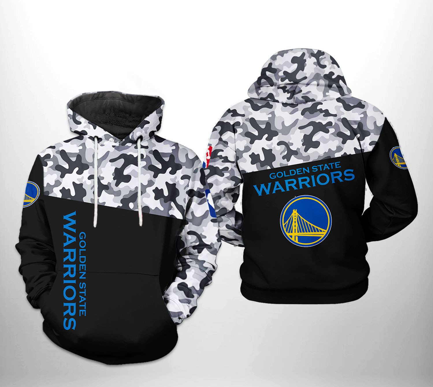 Golden State Warriors Camo Veteran Team 3D All Over Print Hoodie & Zip Hoodie